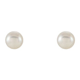 14K Yellow Cultured White Freshwater Pearl Earrings