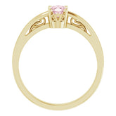 14K Yellow Natural Pink Morganite Ring