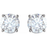 14K White 4 mm Natural White Sapphire Earrings
