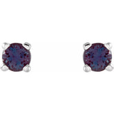 14K White 2.5 mm Lab-Grown Alexandrite Earrings