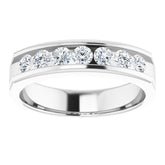 14K White 7/8 CTW Natural Diamond Band