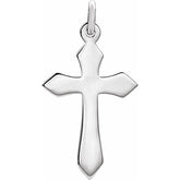 14K White Gold Cross Pendant