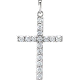 14K White Gold 1 CTW Lab-Grown Diamond Cross Pendant