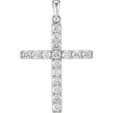 14K White Gold 1/2 CTW Lab-Grown Diamond Cross Pendant