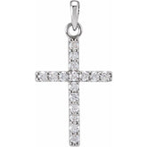 14K White Gold 1/5 CTW Lab-Grown Diamond Cross Pendant