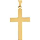 18K Yellow Gold 49.4x25 mm Cross Pendant