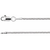Rhodium-Plated Sterling Silver 1.5 mm Wheat 24" Chain