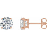 14K Rose Gold 2 CTW Lab-Grown Diamond Earrings