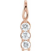 14K Rose Gold 1/3 CTW Lab-Grown Diamond Three-Stone Pendant