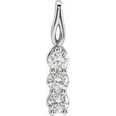 14K White Gold 1/4 CTW Lab-Grown Diamond Three-Stone Pendant