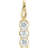 14K Yellow Gold 1 CTW Lab-Grown Diamond Three-Stone Pendant