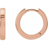 14K Rose Gold Hinged 12 mm Hoop Earrings