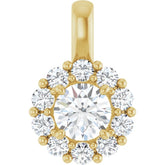 14K Yellow Gold 3/4 CTW Lab-Grown Diamond Halo-Style Pendant