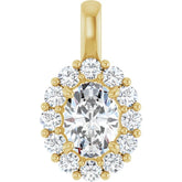 14K Yellow Gold 1 1/8 CTW Lab-Grown Diamond Halo-Style Pendant