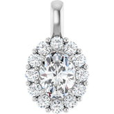 14K White Gold 1 1/8 CTW Lab-Grown Diamond Halo-Style Pendant
