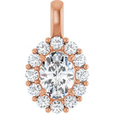14K Rose Gold 1 1/8 CTW Lab-Grown Diamond Halo-Style Pendant