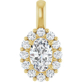 14K Yellow Gold 3/4 CTW Lab-Grown Diamond Halo-Style Pendant
