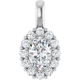 14K White Gold 3/4 CTW Lab-Grown Diamond Halo-Style Pendant