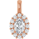 14K Rose Gold 3/4 CTW Lab-Grown Diamond Halo-Style Pendant