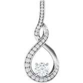 14K White Gold 3/8 CTW Lab-Grown Diamond Pendant
