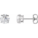 Sterling Silver 8 mm Lab-Grown Green Sapphire Earrings