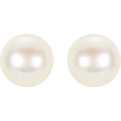 14K Yellow Gold Panache® Cultured White Freshwater Pearl Stud Earrings