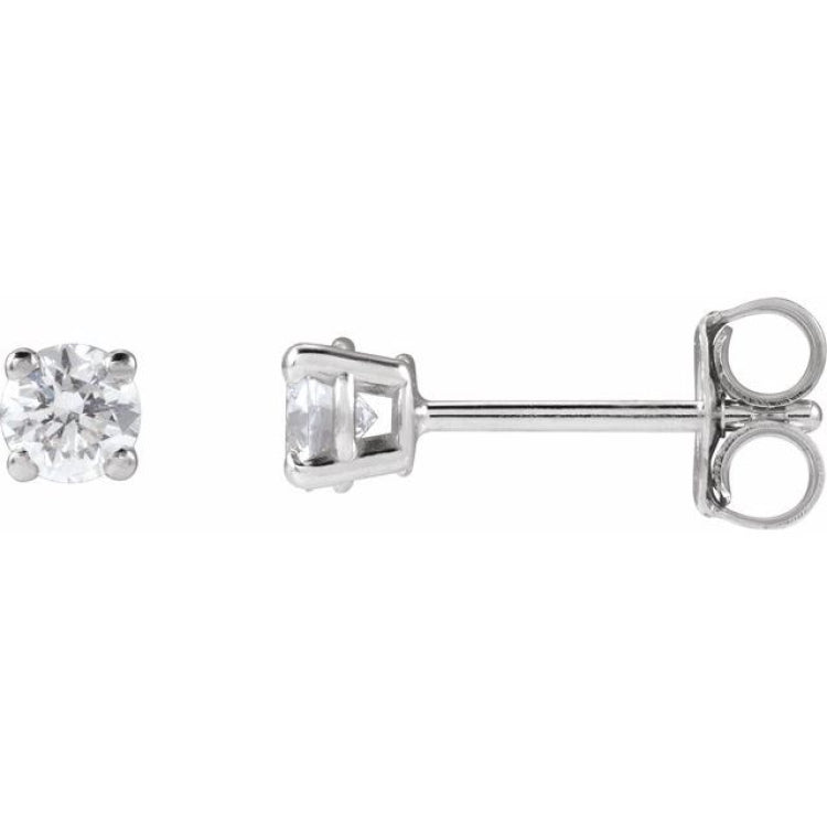 14K White Gold 1/10 CT Lab-Grown Diamond  Earring