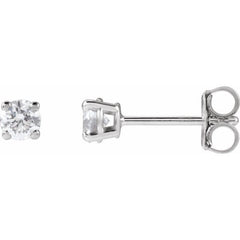 14K White Gold 1/10 CT Lab-Grown Diamond  Earring