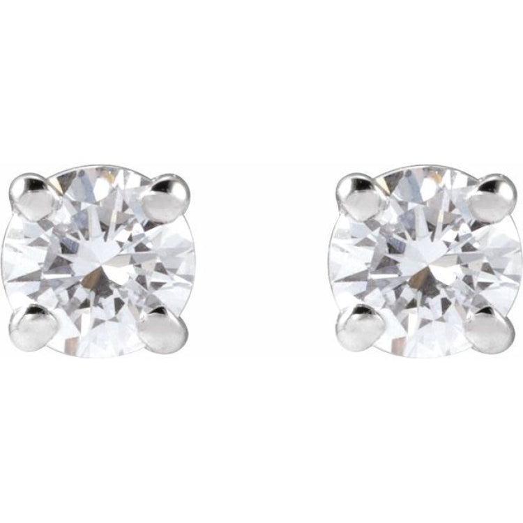 14K White Gold 1/10 CT Lab-Grown Diamond  Earring
