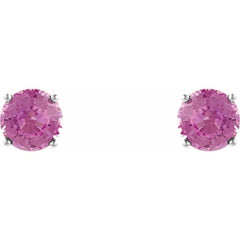 Sterling Silver 4 mm Natural Tourmaline Earrings