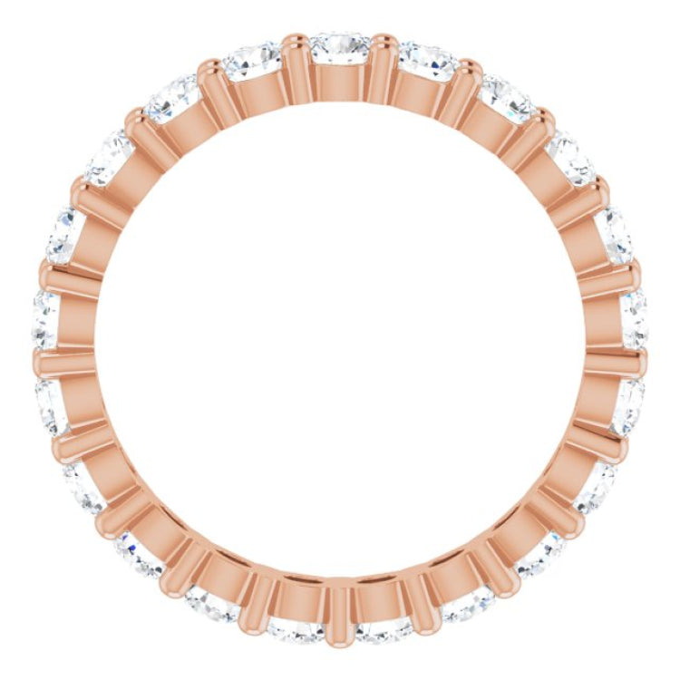 10K Rose Gold 1 1/2 CTW Natural Diamond Eternity Band Size 6.25