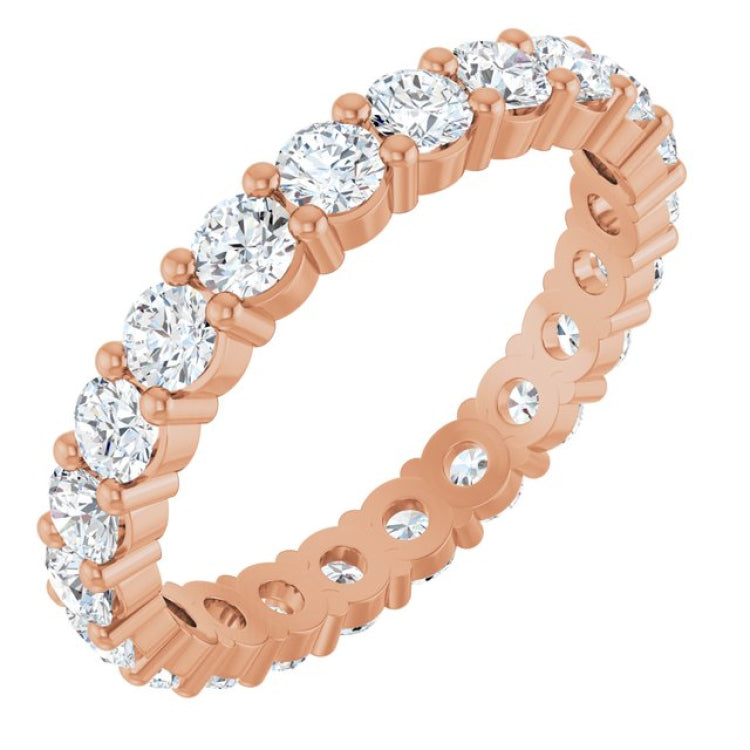 10K Rose Gold 1 1/2 CTW Natural Diamond Eternity Band Size 7