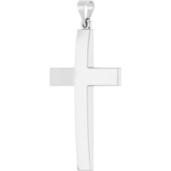 14K White Gold Cross Pendant