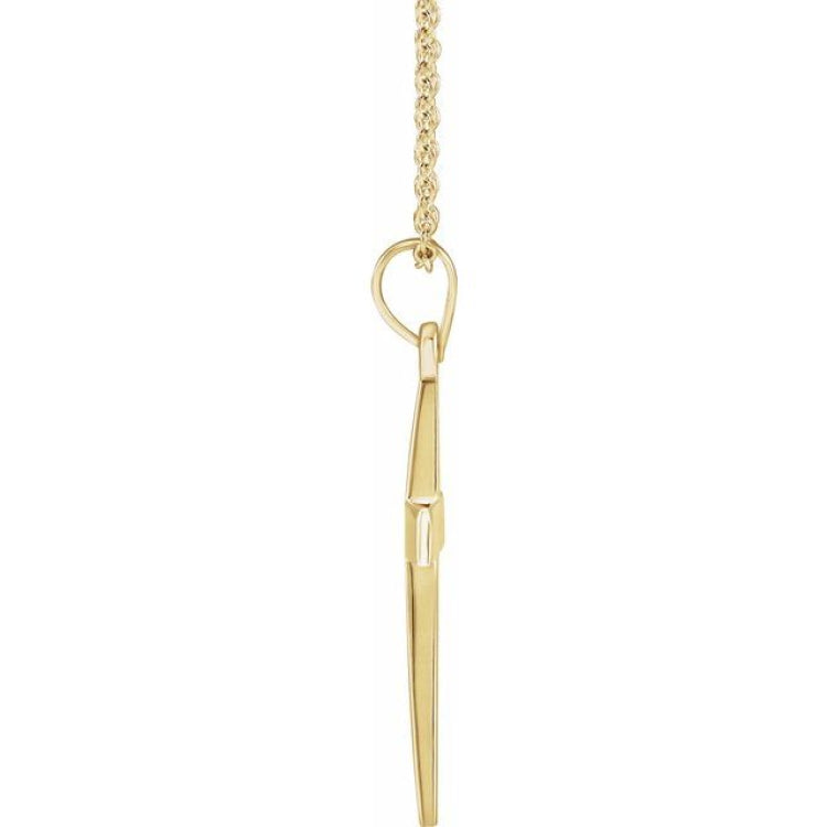 14K Yellow Gold Cross 18" Necklace