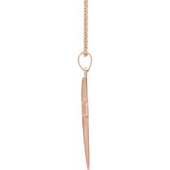 14K Rose Gold Cross 18" Necklace