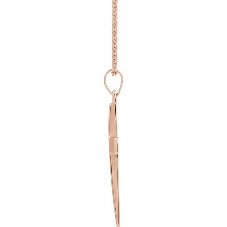 14K Rose Gold Cross 18" Necklace