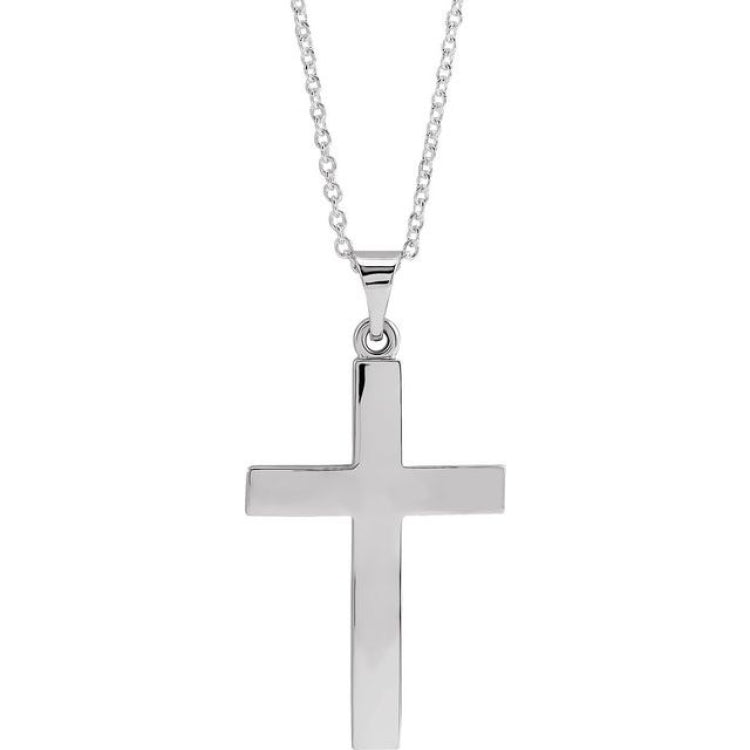 Platinum Cross 18" Necklace
