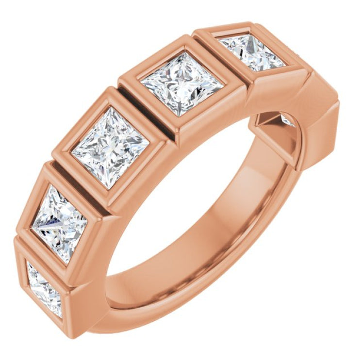 10K Rose Gold 2 1/8 CTW Natural Diamond Anniversary Band