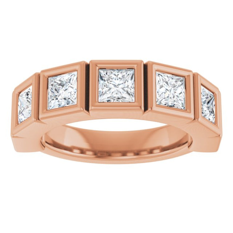 10K Rose Gold 2 1/8 CTW Natural Diamond Anniversary Band
