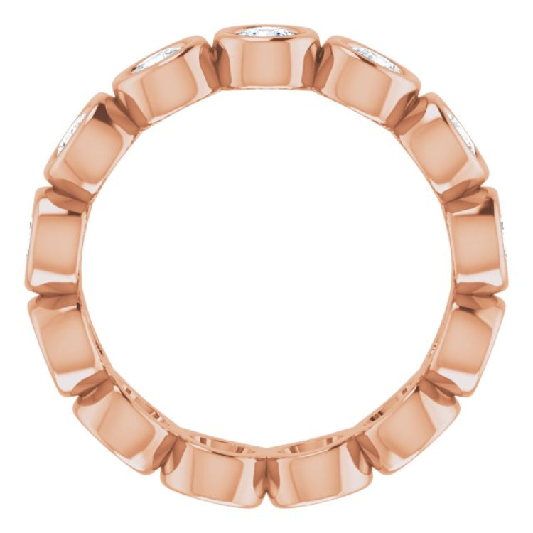 10K Rose Gold 1 1/2 CTW Natural Diamond Eternity Band Size 6.25