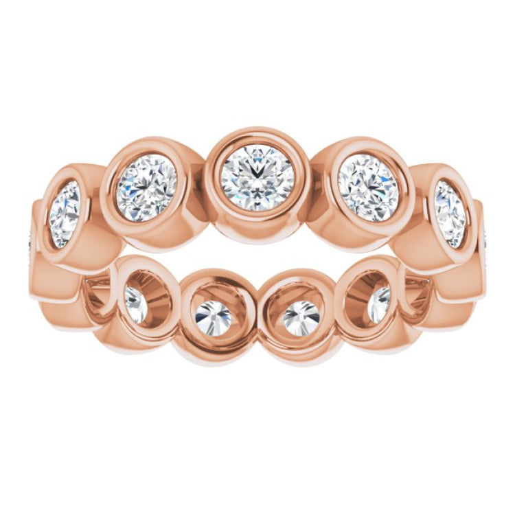 10K Rose Gold 1 1/2 CTW Natural Diamond Eternity Band Size 6.5