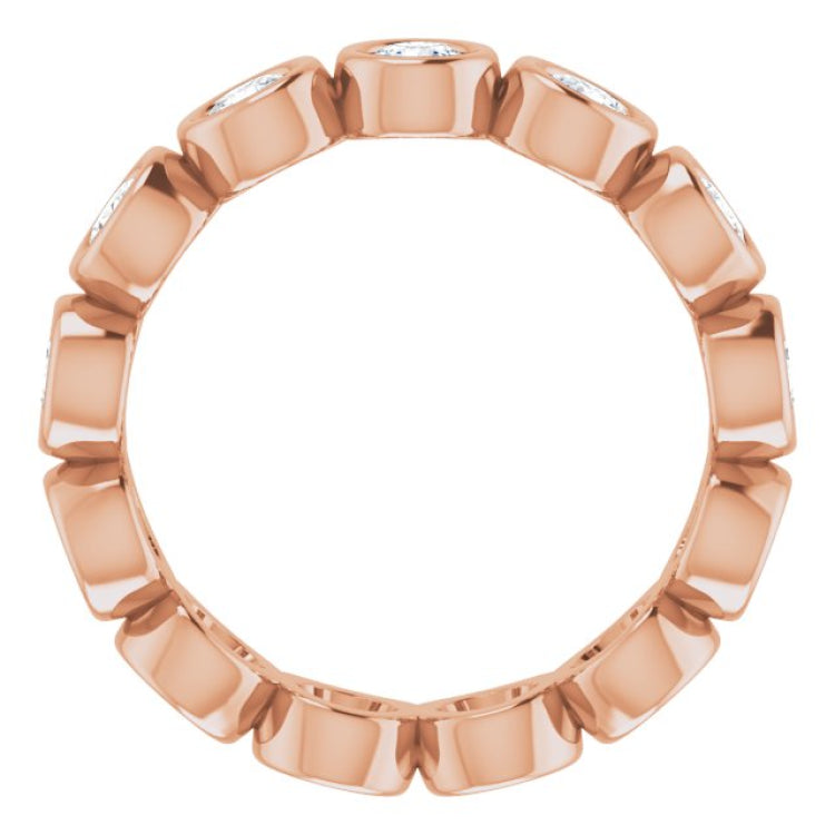 10K Rose Gold 1 1/2 CTW Natural Diamond Eternity Band Size 6.75