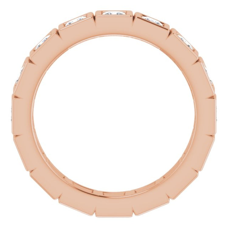 10K Rose Gold 1 1/2 CTW Natural Diamond Eternity Band Size 6.75