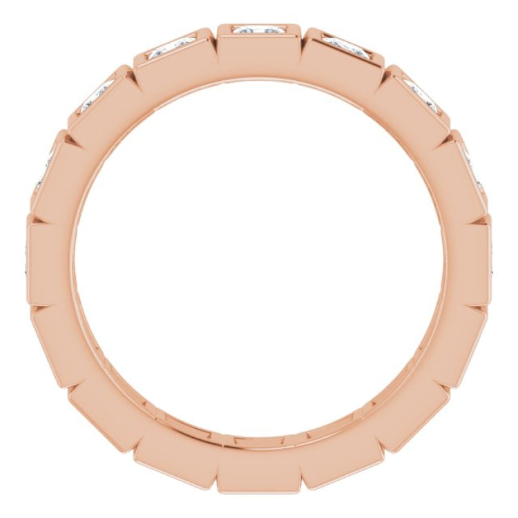 10K Rose Gold 1 1/2 CTW Natural Diamond Eternity Band Size 7.25