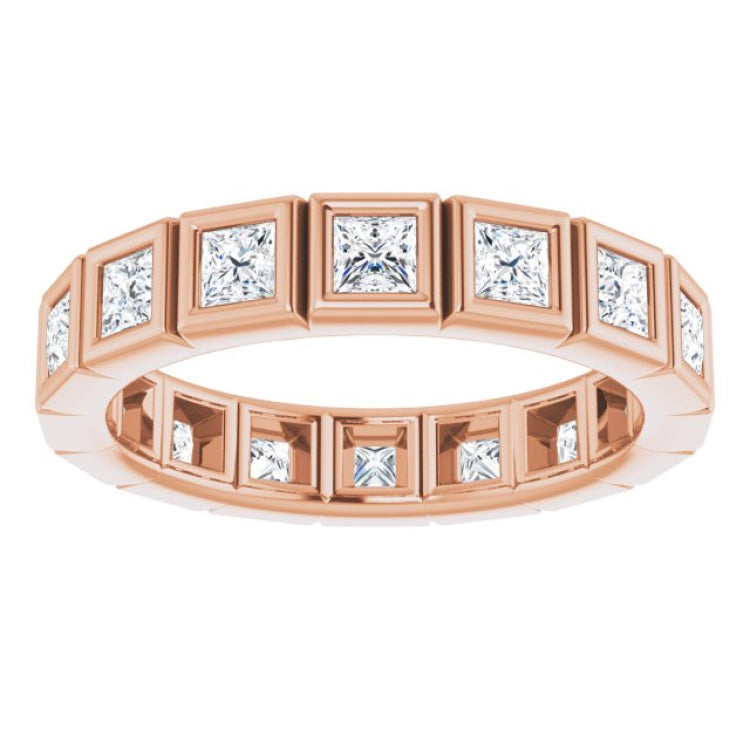 10K Rose Gold 1 1/2 CTW Natural Diamond Eternity Band Size 7.25