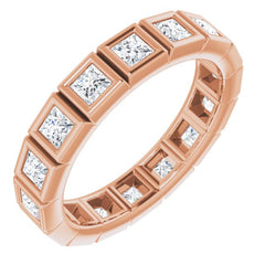 10K Rose Gold 1 1/2 CTW Natural Diamond Eternity Band Size 7.5