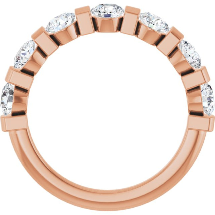 10K Rose Gold 1 1/2 CTW Natural Diamond Anniversary Band