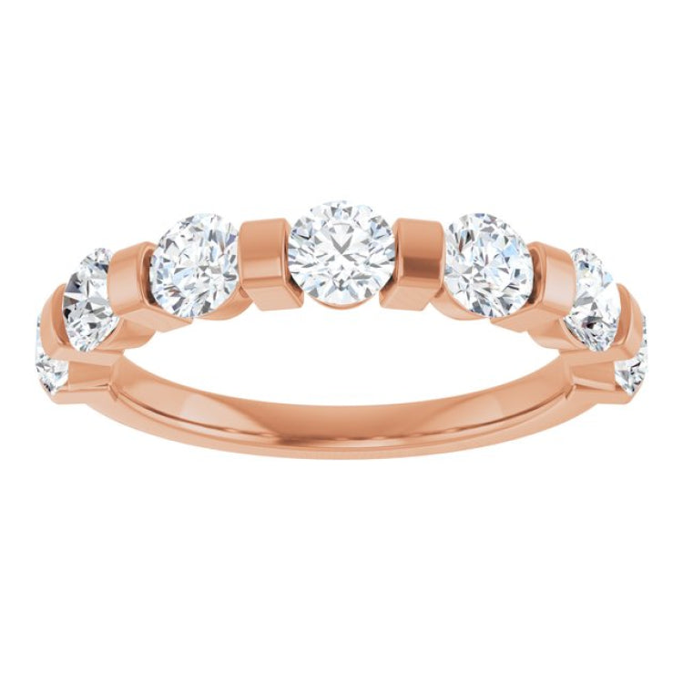 10K Rose Gold 1 1/2 CTW Natural Diamond Anniversary Band
