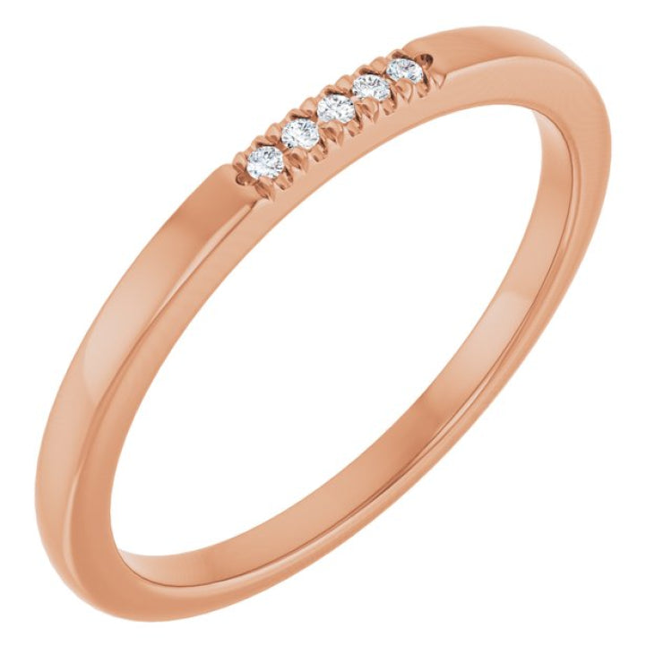 10K Rose Gold .025 CTW Natural Diamond French-Set Anniversary Band