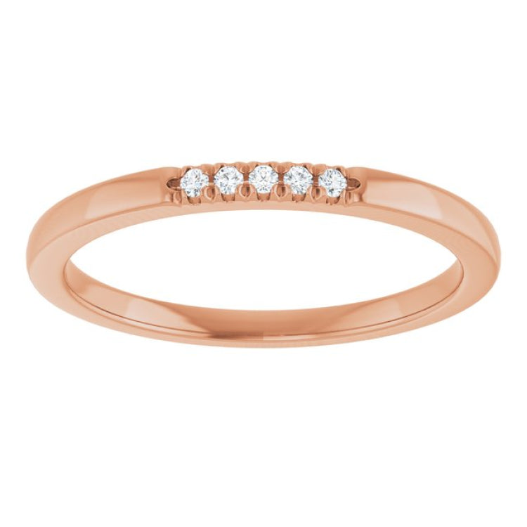 10K Rose Gold .03 CTW Natural Diamond French-Set Anniversary Band